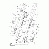 Схема вузла: Вилка передньої осі Yamaha YZ250 YZ250F