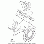 Схема вузла: Задній гальмівний супорт Yamaha XVZ1300 Venture Royale
