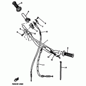 Схема вузла: Кермо та Тросики Yamaha YZ125