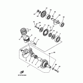 Схема вузла: Колінчастий вал та Поршень Yamaha TW200