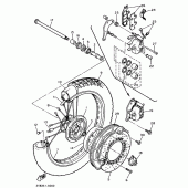 Схема вузла: Переднє колесо Yamaha XT500