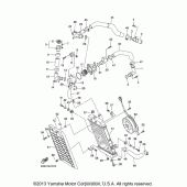 Схема узла: Радиатор и Патрубок системы охлаждения Yamaha XVS1300 V-Star