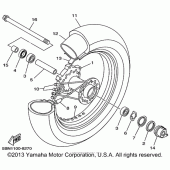 Схема узла: Переднее колесо Yamaha XVS650 V-Star Classic