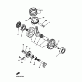 Схема узла: Коленчатый вал и Поршень Yamaha YZ250 YZ250F