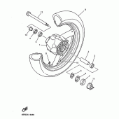 Схема вузла: Переднє колесо Yamaha XJ600 Diversion (S-TYPE)