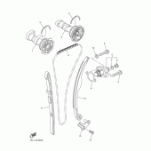 Схема вузла: Розподільний вал та Ланцюг ГРМ Yamaha YZ450F YZ450F