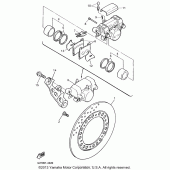 Схема вузла: Задній гальмівний супорт Yamaha YZF600R Thundercat