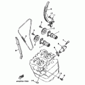 Схема узла: Распредвал и Цепь ГРМ Yamaha TT250R TT-R