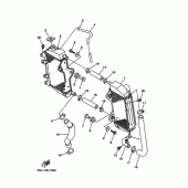 Схема узла: Радиатор и Патрубок системы охлаждения Yamaha YZ250 YZ250F