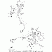 Схема вузла: Пульт управління рульовий та Важель Yamaha XV1600 Road Star Silverado