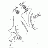 Схема вузла: Розподільний вал та Ланцюг ГРМ Yamaha YZ400