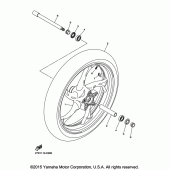 Схема вузла: Переднє колесо Yamaha XVS1300 Stryker