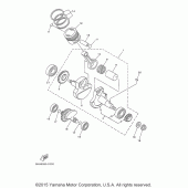 Схема вузла: Колінчастий вал та Поршень Yamaha TTR125 TT-R125