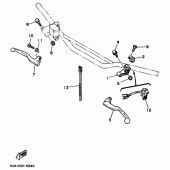 Схема вузла: Пульт управління рульовий та Важіль Yamaha YZ125