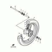 Схема вузла: Переднє колесо Yamaha XVS1100 Drag Star