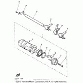 Схема узла: Копирный вал и Вилки Yamaha XV1100 Virago