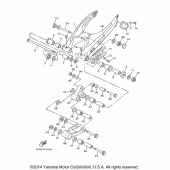 Схема вузла: Задній важіль та підвіска Yamaha TTR230 TT-R230