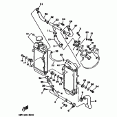 Схема вузла: Радіатор та Патрубок системи охолодження Yamaha WR200R