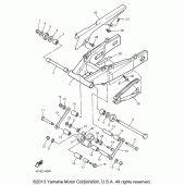 Схема вузла: Задній важіль та підвіска Yamaha YZF600R Thundercat