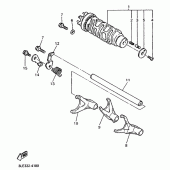 Схема узла: Копирный вал и Вилки Yamaha YZF1000R Thunderace