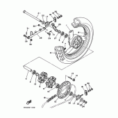 Схема узла: Заднее колесо Yamaha FZX250 ZEAL