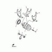 Схема вузла: Копірний вал та Вилки Yamaha YZ426F