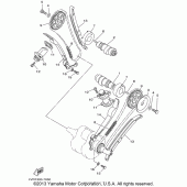 Схема вузла: Розподільний вал та Ланцюг ГРМ Yamaha XVS650 V-Star Custom