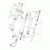Схема вузла: Вилка передньої осі Yamaha WR250 WR250R