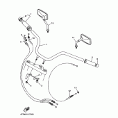 Схема вузла: Дзеркала та тросики 1 (4TR8) Yamaha XVS400 Drag Star