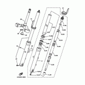 Схема вузла: Вилка передньої осі Yamaha TRX850