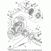 Схема узла: Заднее колесо Yamaha XV250 Virago