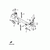 Схема узла: Пульт управления рулевой и Рычаг Yamaha XT350 XT350