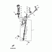 Схема вузла: Задній гальмівний циліндр Yamaha DT125 DT125R