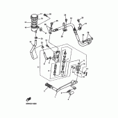Схема вузла: Задній гальмівний циліндр Yamaha FZS600 FAZER