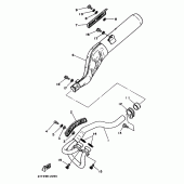Схема узла: Выхлопная система Yamaha XT350 XT350