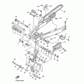 Схема узла: Задний рычаг и Подвеска Yamaha XT600 XT600
