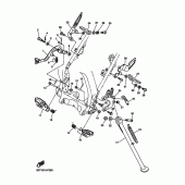 Схема вузла: Підніжки та Підставка Yamaha WR250 WR250X