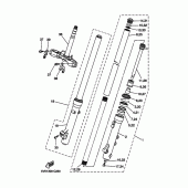 Схема вузла: Вилка передньої осі Yamaha XT660 XT660R