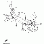 Схема вузла: Пульт управління рульовий та Важіль Yamaha DT125 DT125