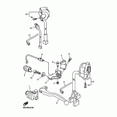 Схема вузла: Пульт управління рульовий та Важель Yamaha WR250 WR250R