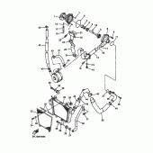 Схема вузла: Водяна помпа і радіатор Yamaha YZF-R7 R7