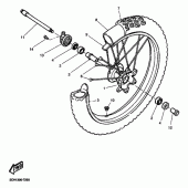 Схема узла: Переднее колесо Yamaha TT600
