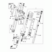 Схема вузла: Вилка передньої осі Yamaha WR250 WR250R