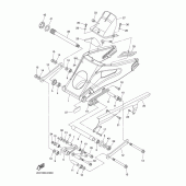 Схема вузла: Задній важіль та підвіска Yamaha YZF-R6/ YZF600 R6