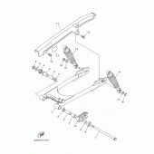 Схема узла: Задний рычаг и Подвеска Yamaha YBR125
