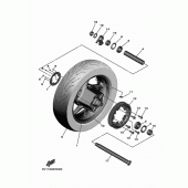 Схема вузла: Заднє колесо Yamaha XP530 T-MAX SX