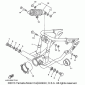 Схема вузла: Задній важіль та підвіска Yamaha XVS650 V-Star Custom