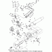Схема вузла: Вихлопна система Yamaha XVS650 V-Star Custom