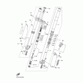 Схема вузла: Вилка передньої осі Yamaha YZ250 YZ250F