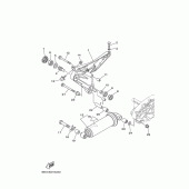 Схема вузла: Задній важіль та підвіска Yamaha XP500 T-MAX